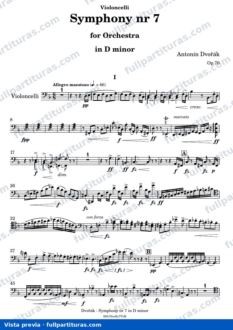 Symphony Nr. 7 — DvorakSYMPH7 part Violoncello — visualização