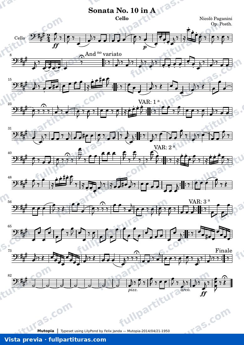 Sonata No. 10 in A — Cello — visualização