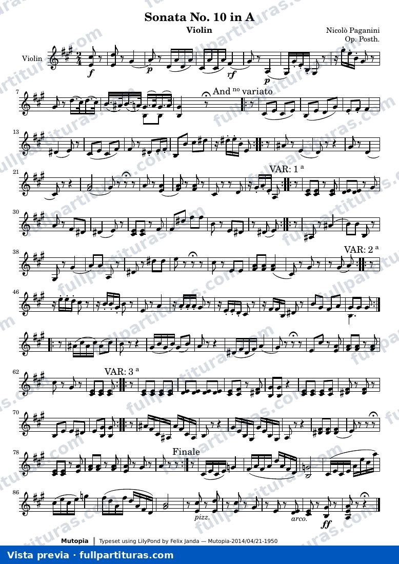 Sonata No. 10 in A — Violin — visualização