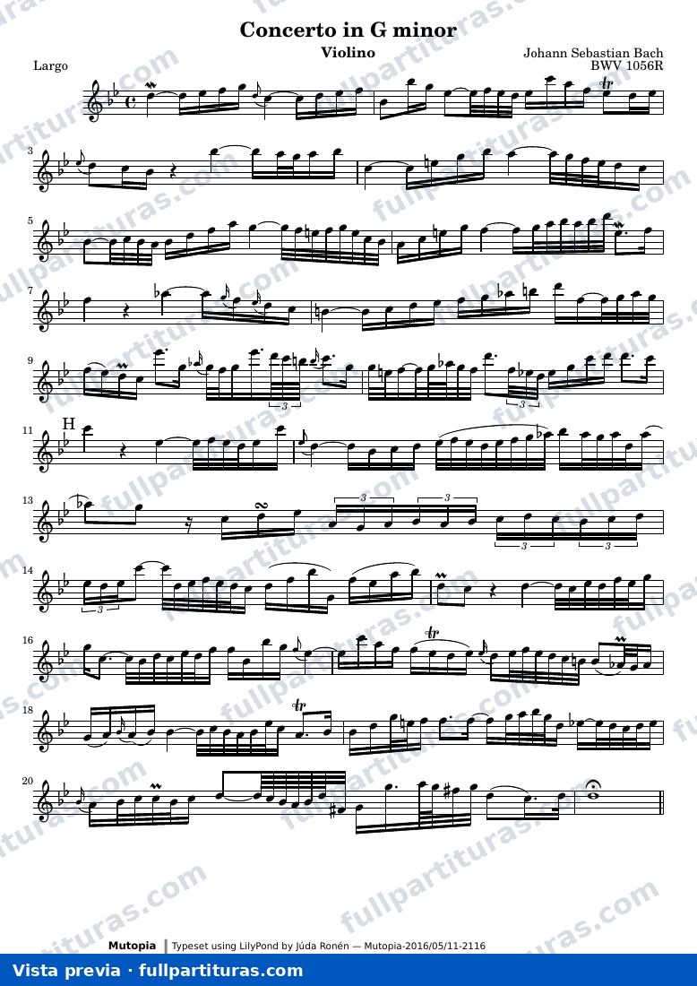 Concerto in G minor — BWV1056R Schreck violino — anteprima