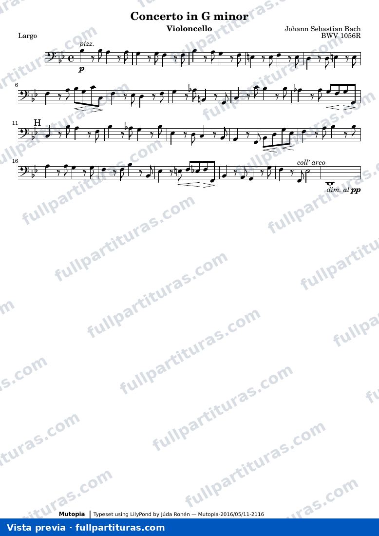 Concerto in G minor — BWV1056R Schreck violoncello — visualização