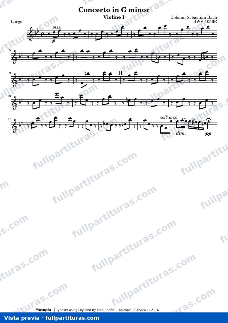 Concerto in G minor — BWV1056R Schreck violone1 — Vorschau