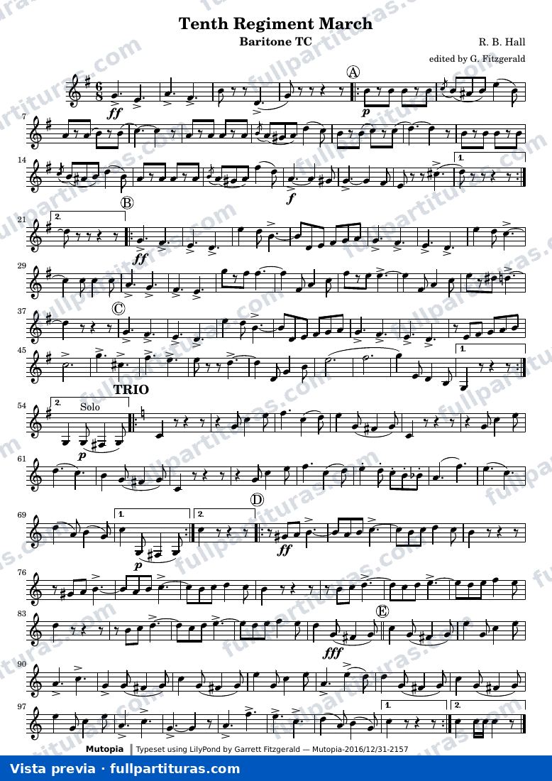 Tenth Regiment March — TenthRegBaritoneTC — предварительный просмотр