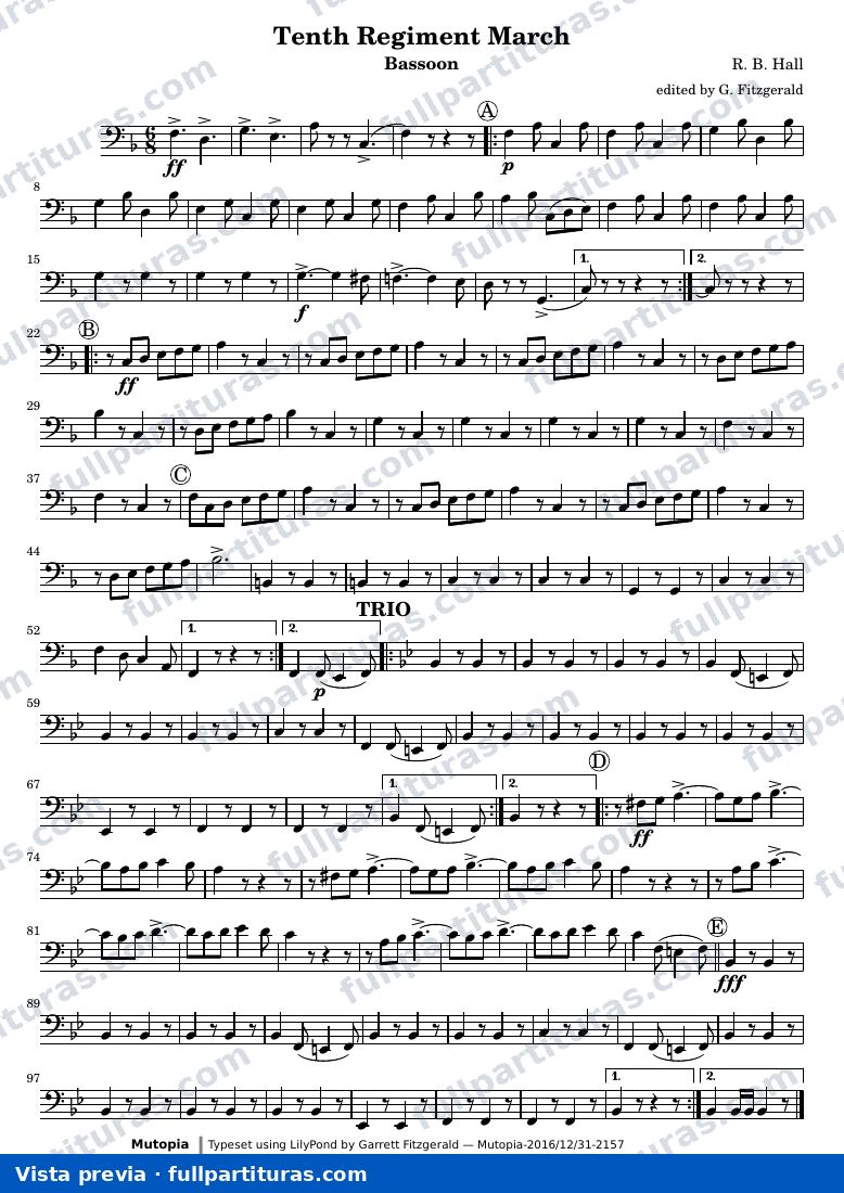 Tenth Regiment March — TenthRegBassoon — anteprima