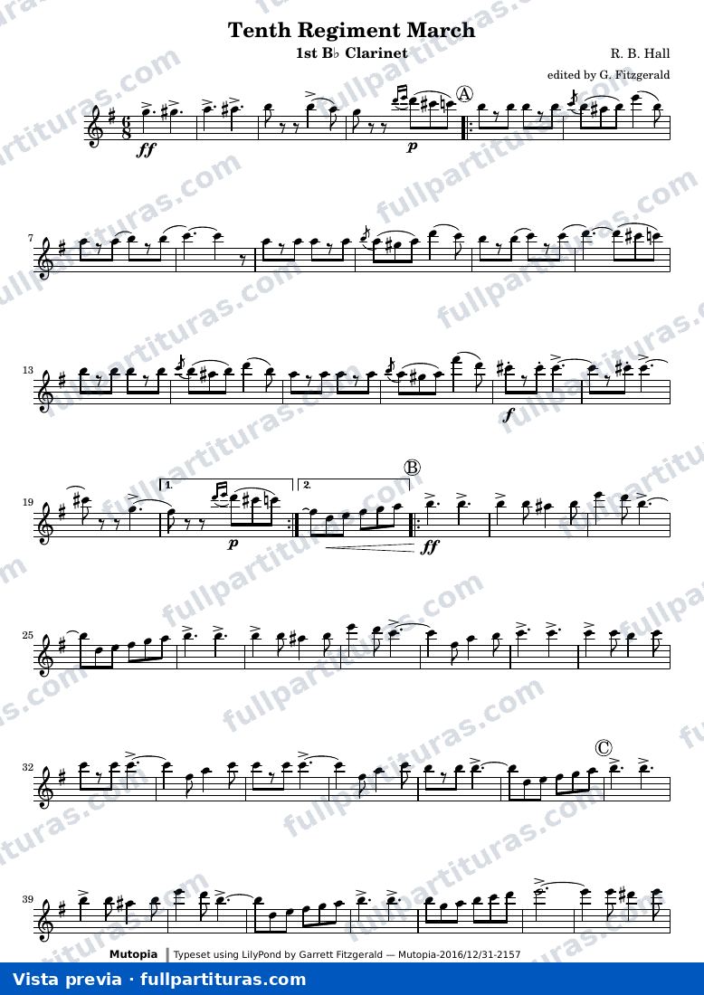 Tenth Regiment March — TenthRegClar1 — anteprima