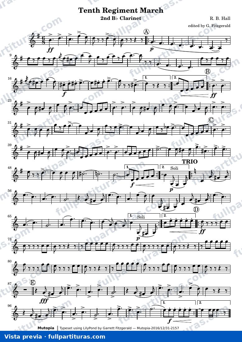 Tenth Regiment March — TenthRegClar2 — предварительный просмотр