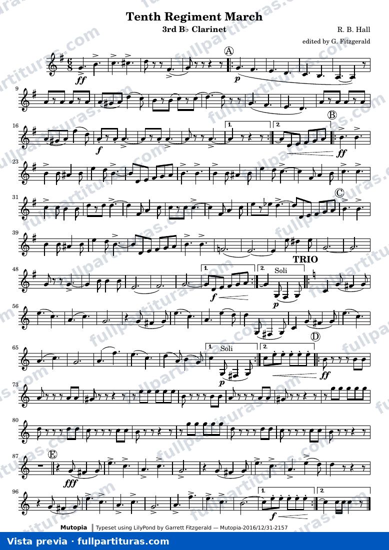 Tenth Regiment March — TenthRegClar3 — предварительный просмотр