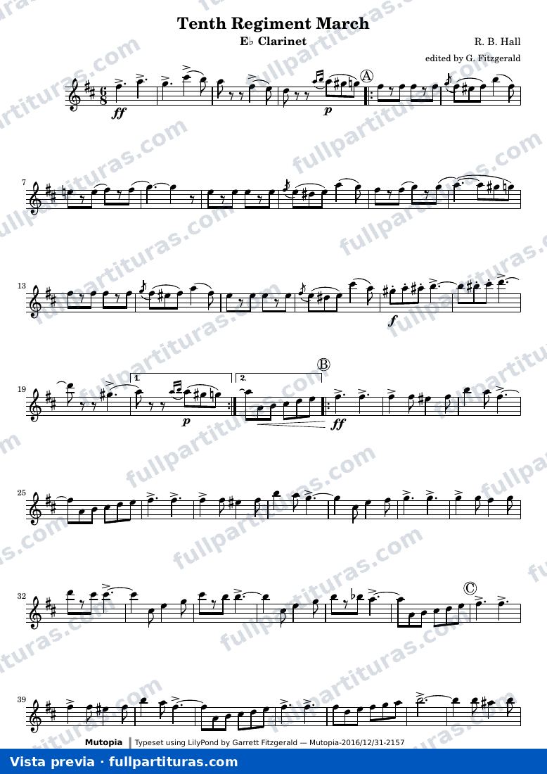 Tenth Regiment March — TenthRegClarEb — предварительный просмотр