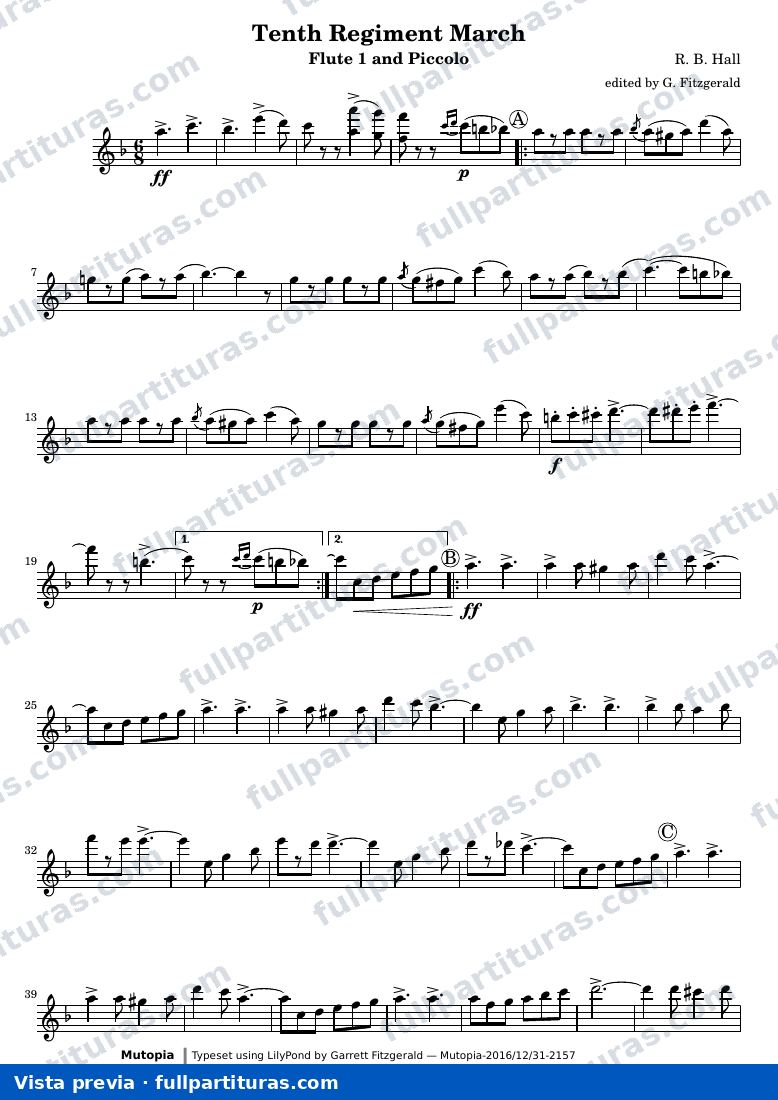 Tenth Regiment March — TenthRegFlute1 — anteprima
