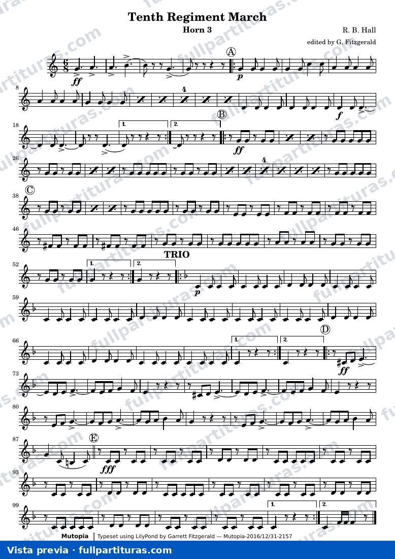 Tenth Regiment March — TenthRegHorn3 — предварительный просмотр