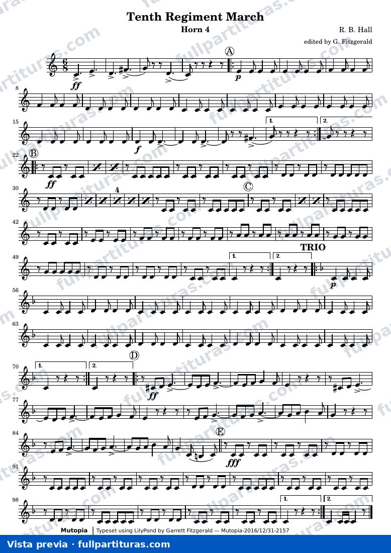 Tenth Regiment March — TenthRegHorn4 — предварительный просмотр