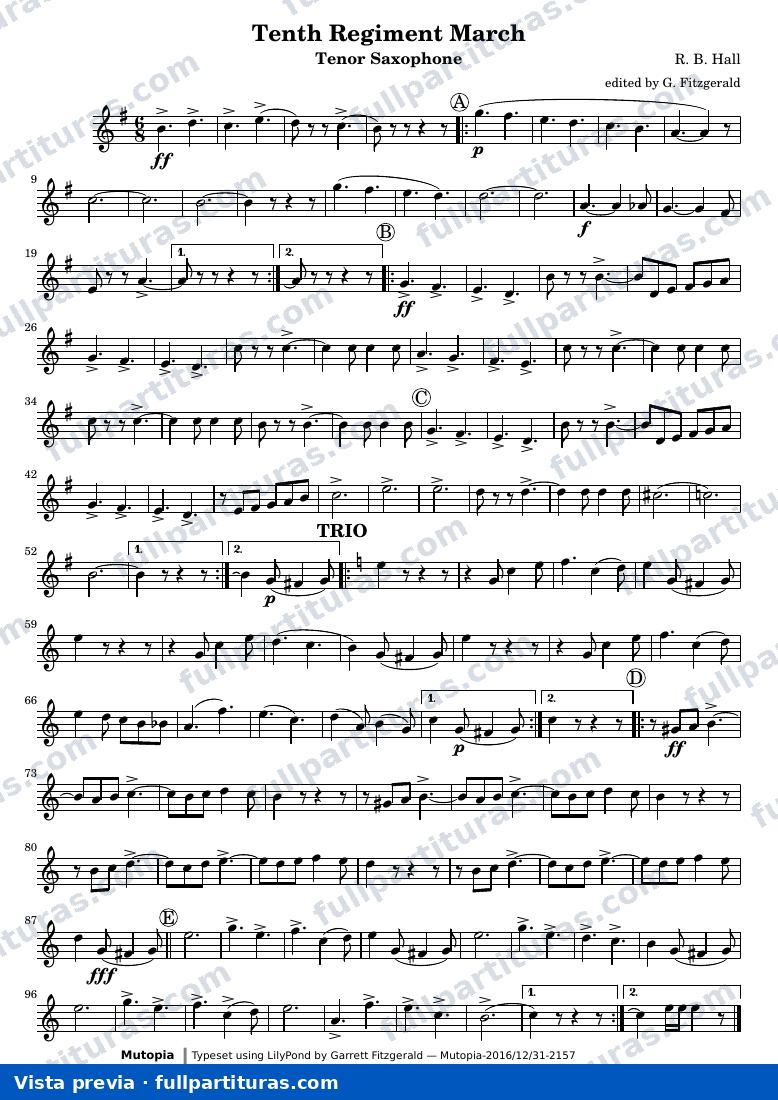 Tenth Regiment March — TenthRegSaxTenor — предварительный просмотр