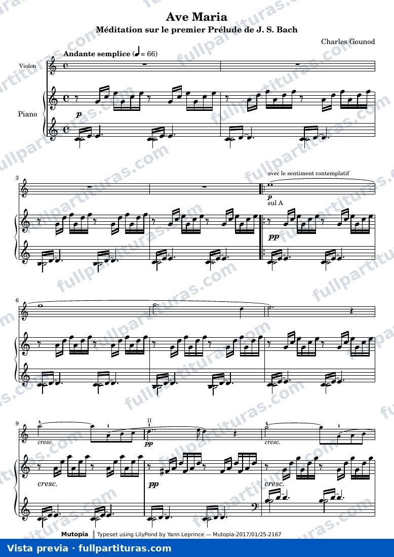 Ave Maria: Meditation on the First Prelude in C by J. S. Bach — Avemaria PianoViolin — vista previa
