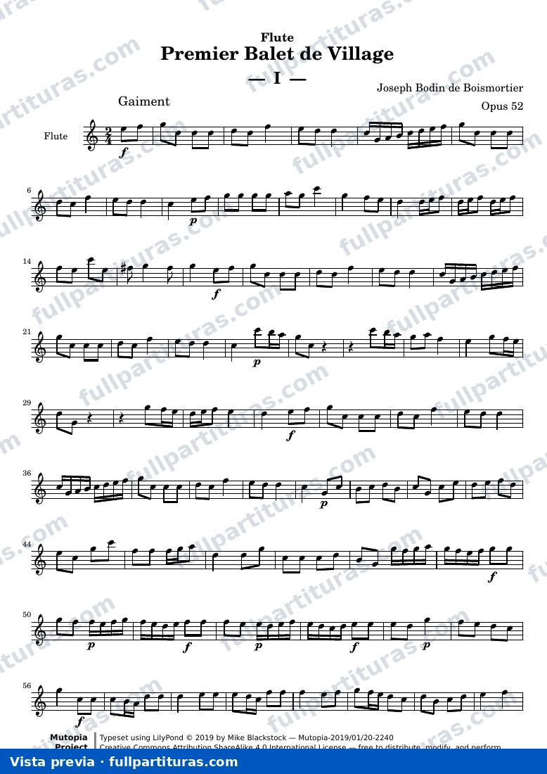 Premier Balet de Village — Premier Balet flute