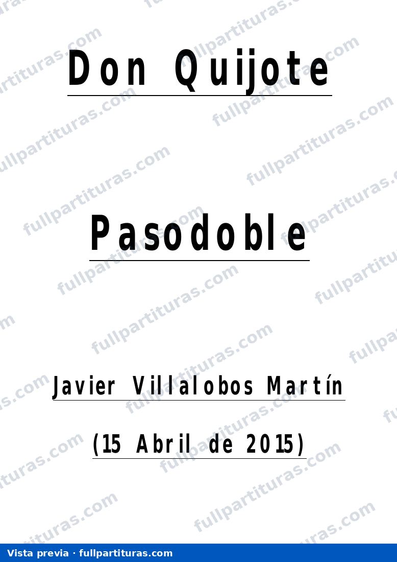 Don Quijote - Pasodoble — vista previa