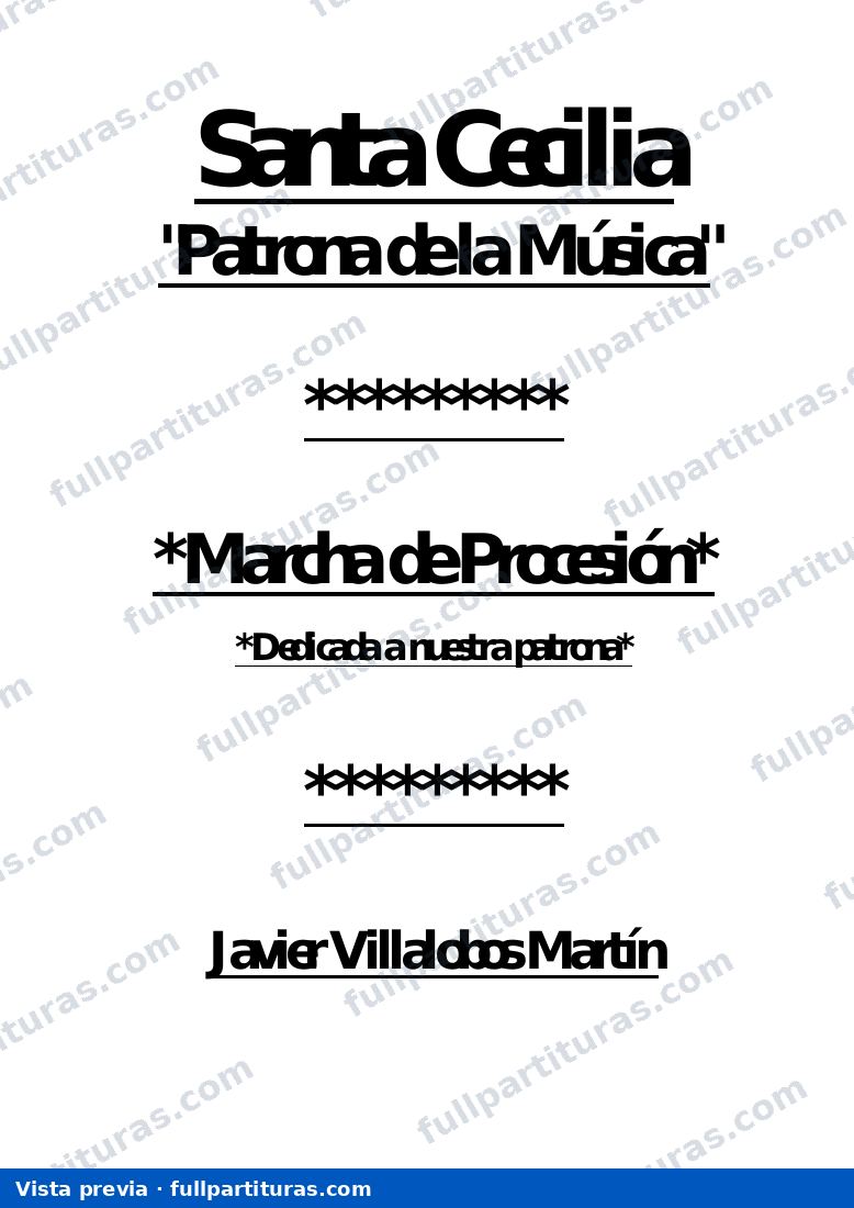 Santa Cecilia. Marcha de Procesión para banda — preview