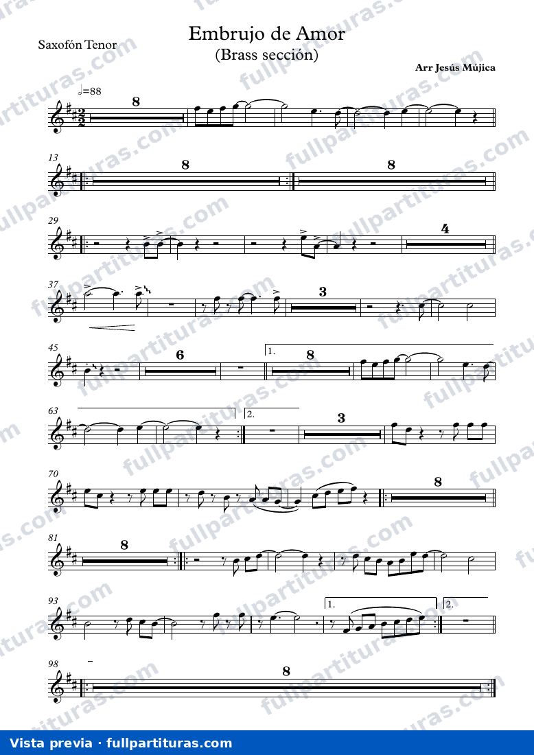 Embrujo de amor (Saxofón Tenor) — vista previa