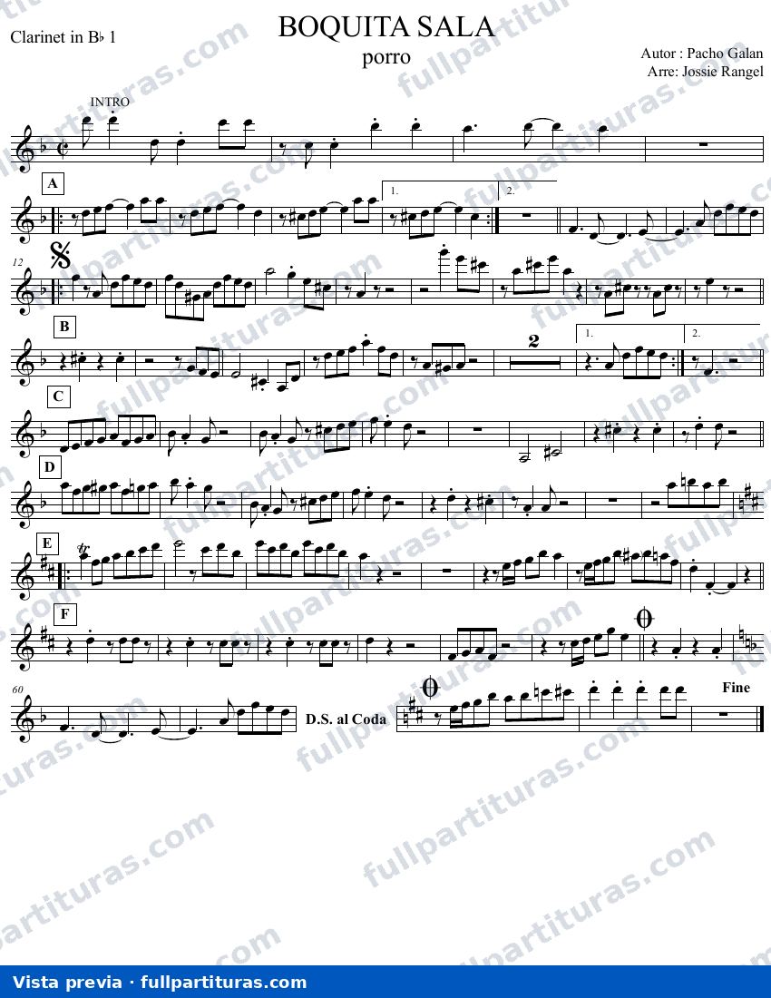Boquita Sala (Versión para 4 clarinetes) — vista previa