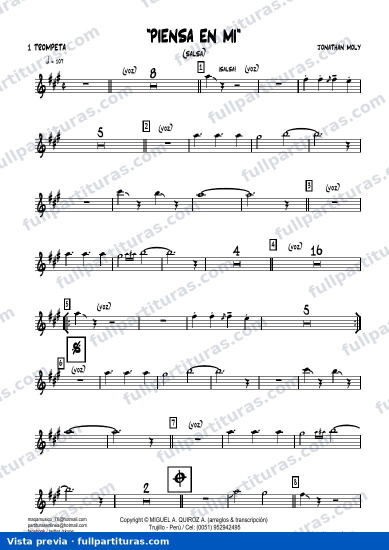 Piensa en mí — preview