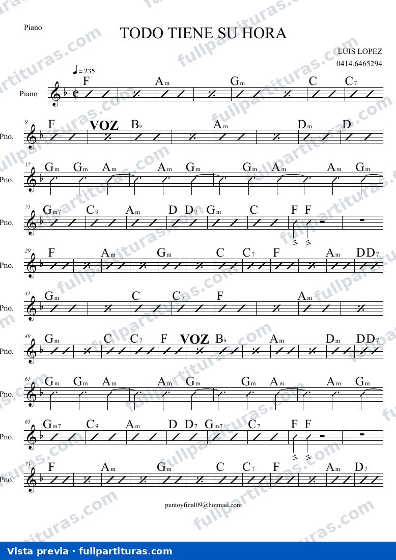 Todo tiene su hora (Piano) — vista previa