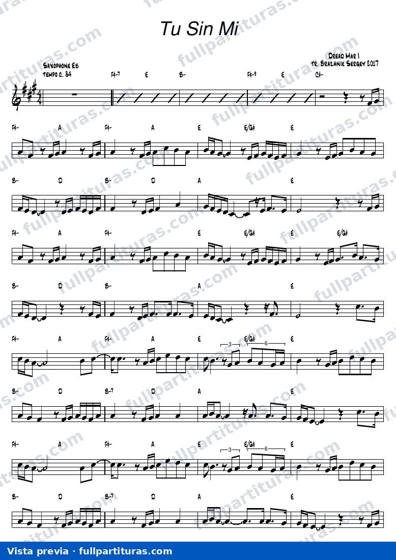 Tú sin mí (Alto sax) — preview