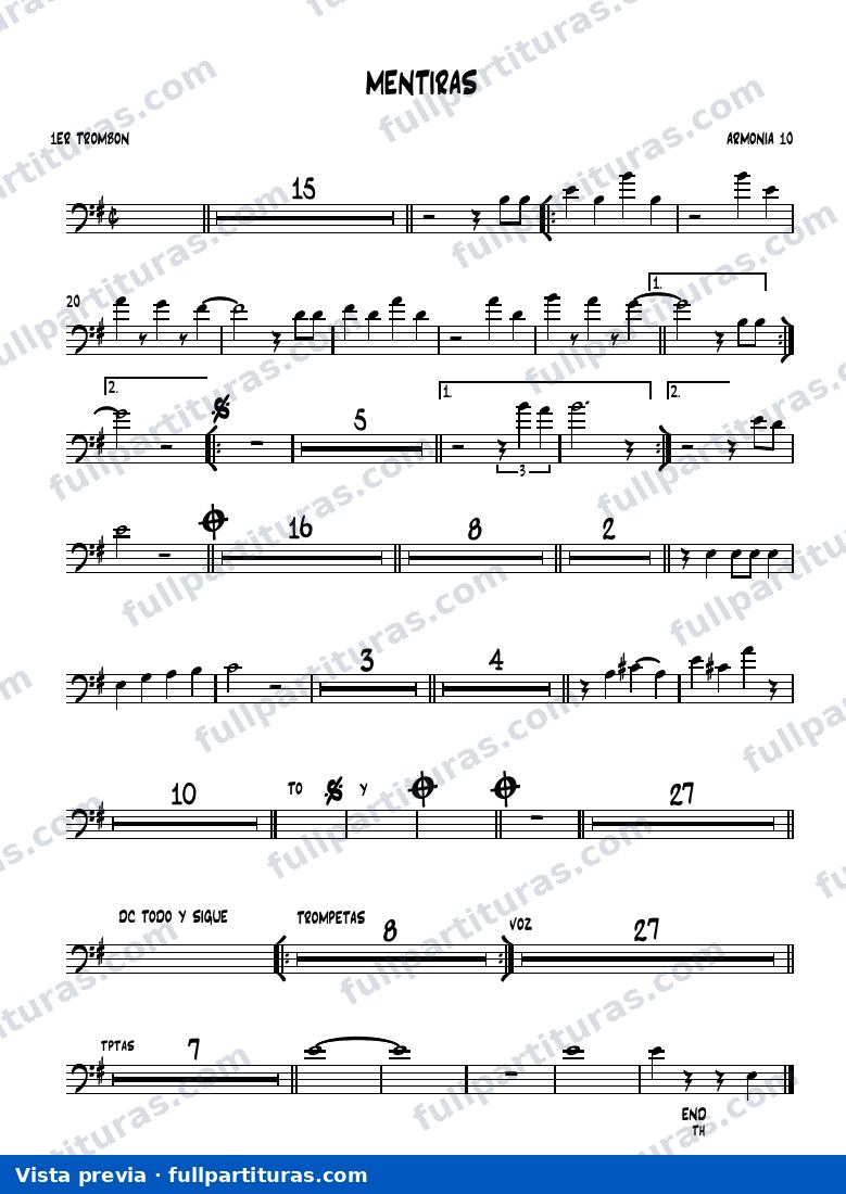 Mentiras (Trombón) — vista previa