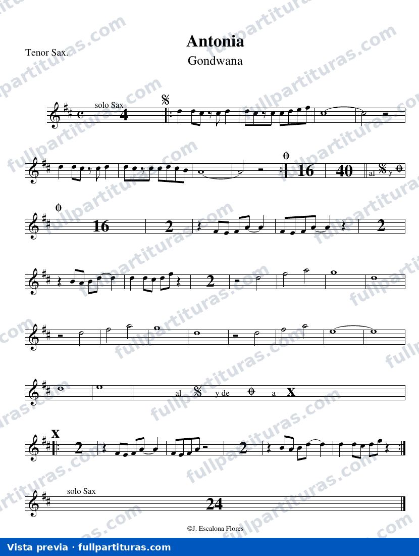 Antonia (Saxofón Tenor) — vista previa