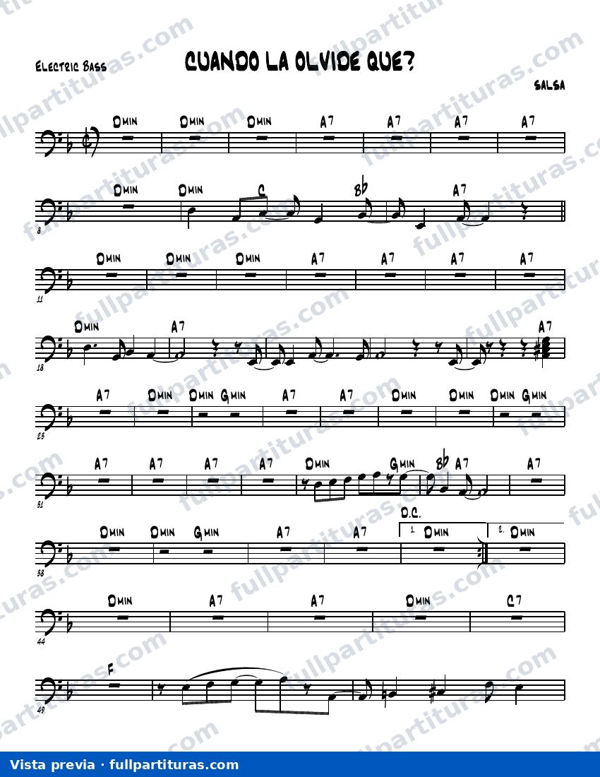 Y cuando la olvide qué (Bajo) — Vorschau