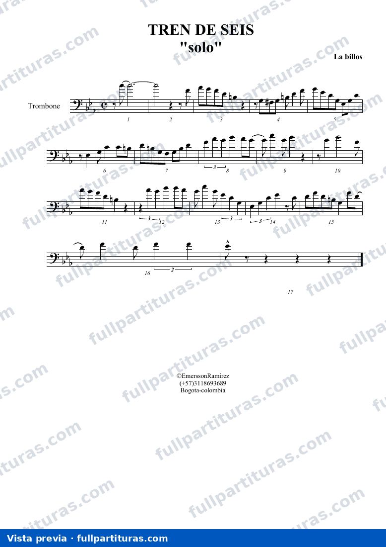 Tren de seis (solo trombón) — vista previa