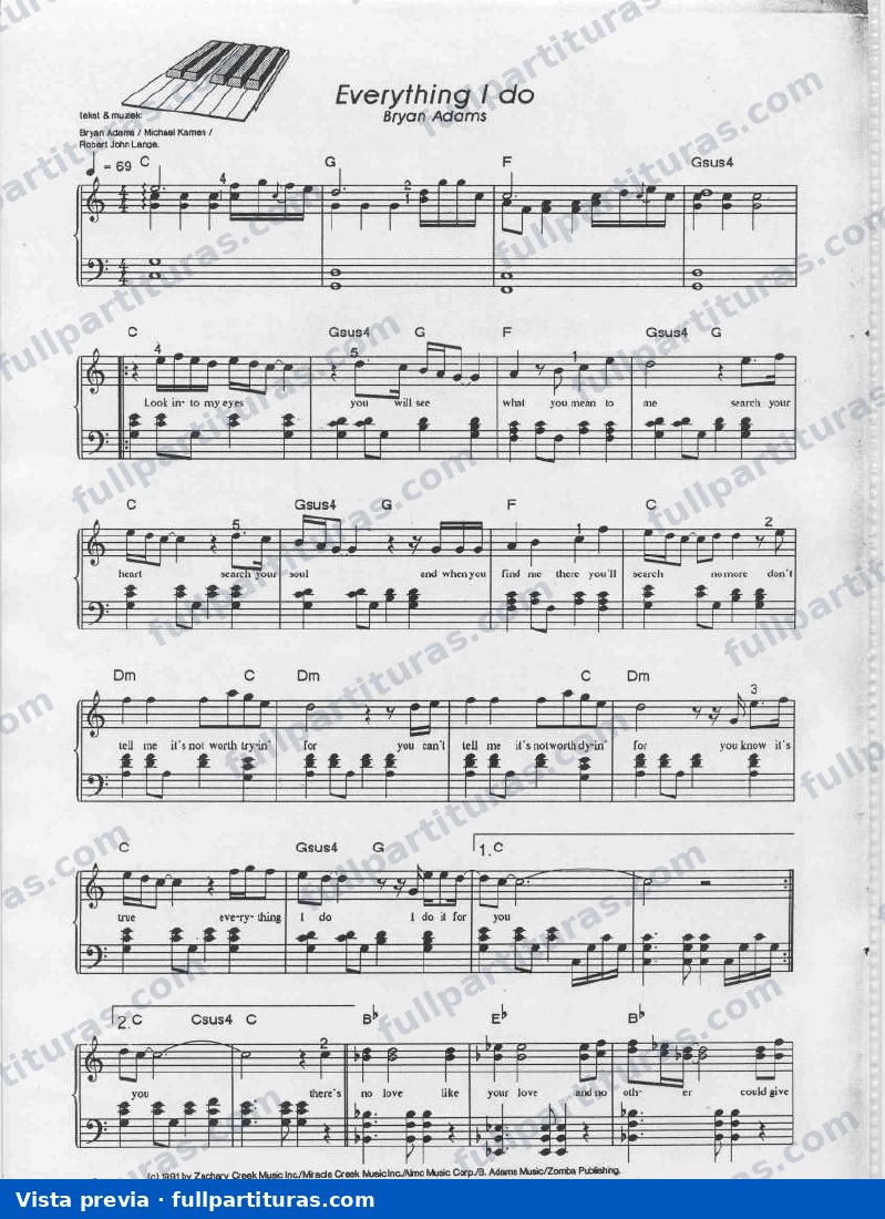 (Everything I Do) I Do It For You (Piano) — vista previa