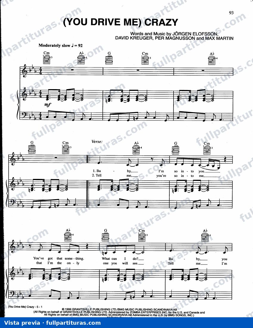 (You Drive Me) Crazy (Piano) — vista previa