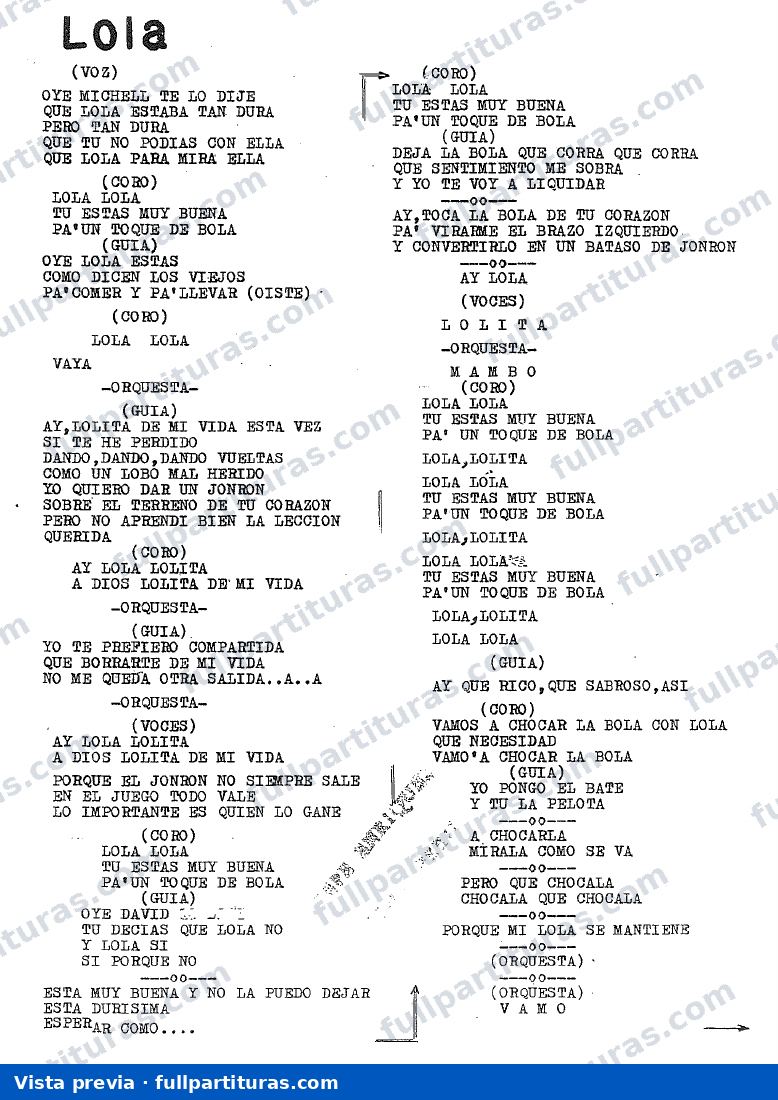 Lola lola — vista previa