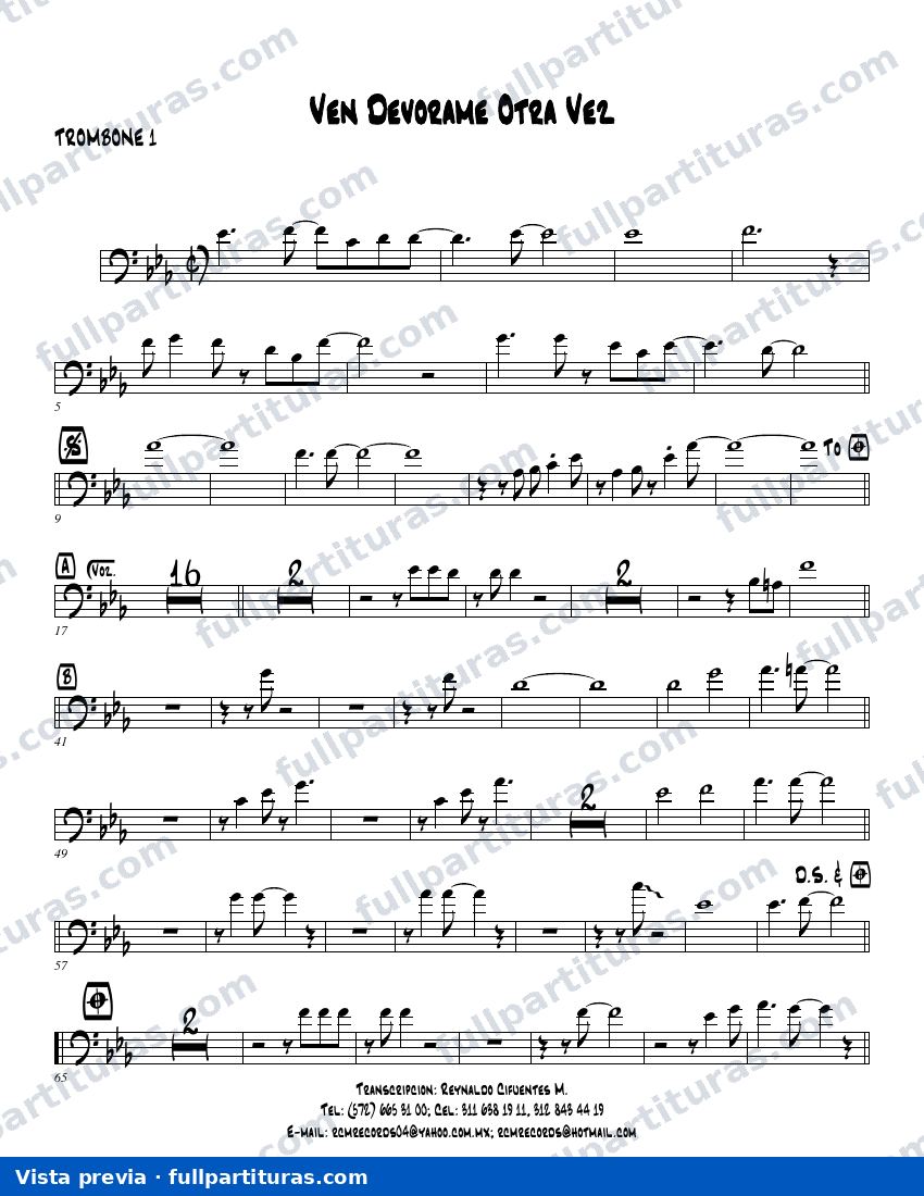 Ven devórame otra vez (Trombón) — vista previa
