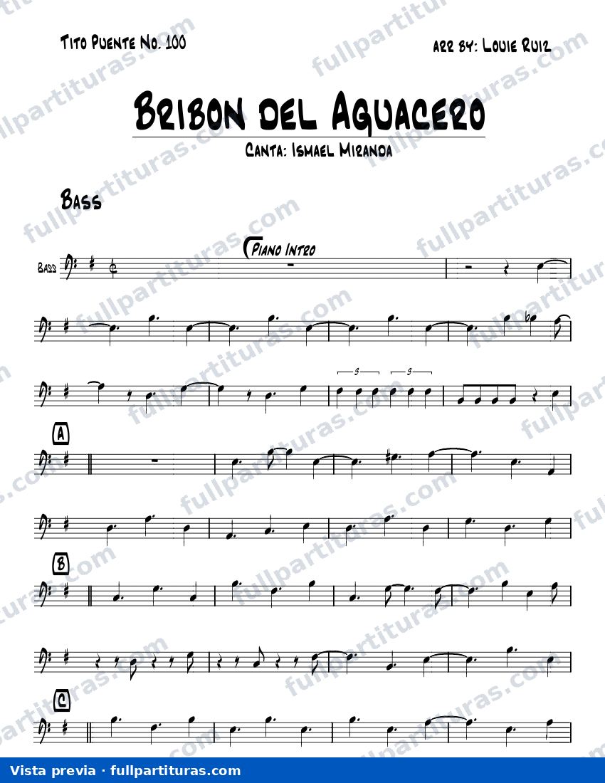 Bribón del Aguacero — vista previa