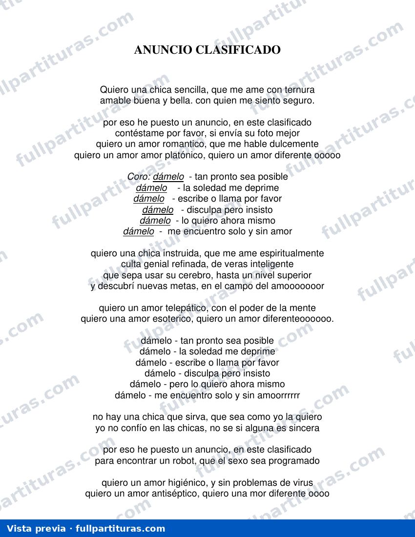 Anuncio clasificado — preview