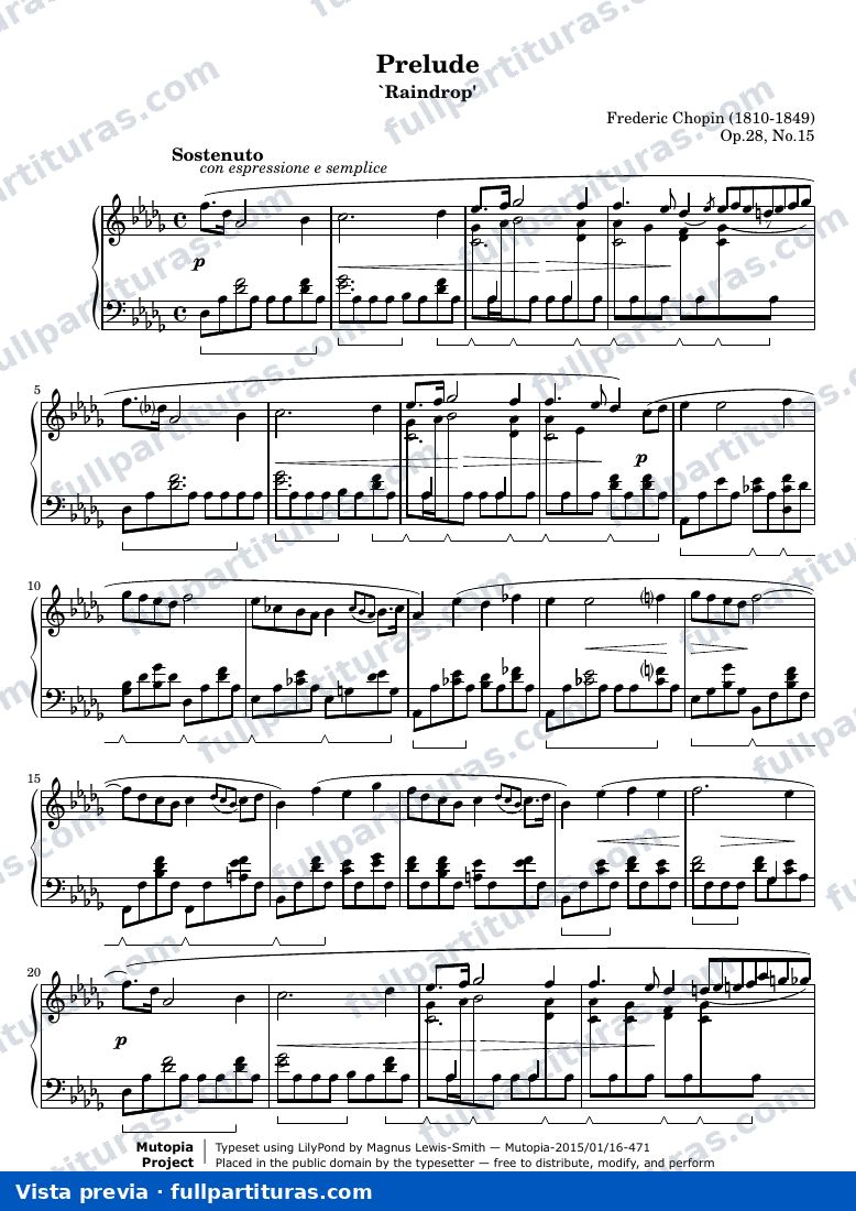 Prelude: Op. 28, No. 15 — vista previa