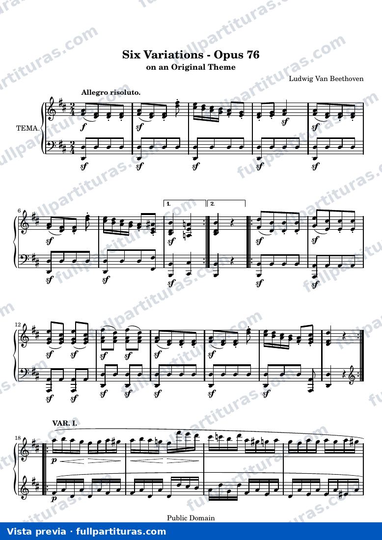 Six Variations — preview