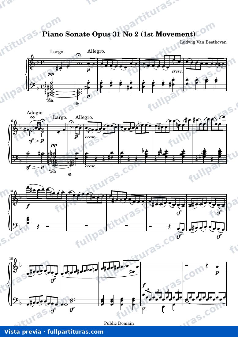 Sonata No. 17, 1er movimiento: Largo - Allegro — preview