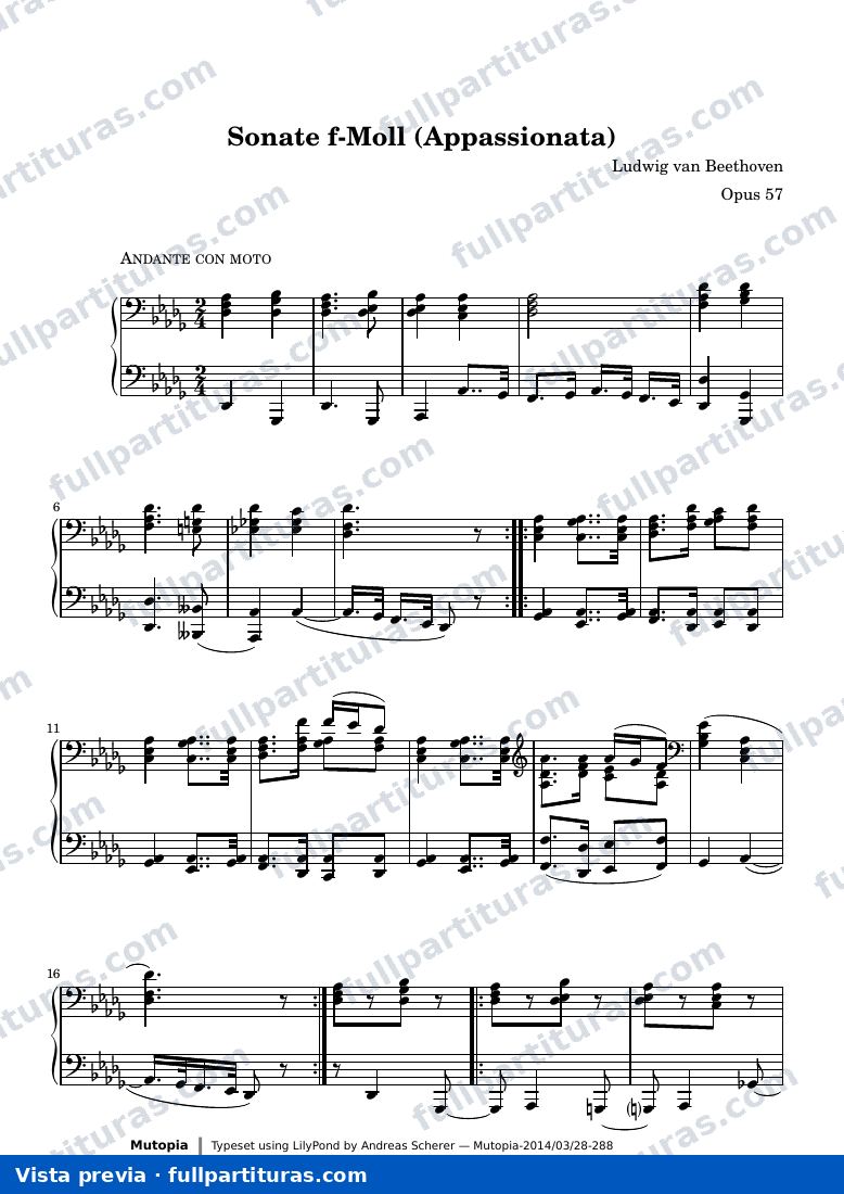 Sonata No. 23 «Appassionata», 2.º movimiento: Andante con moto — preview