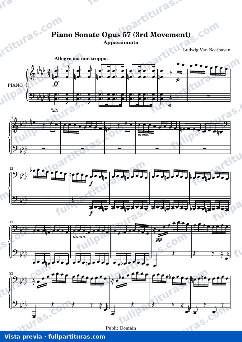Sonata No. 23 "Appassionata", III movimiento — preview