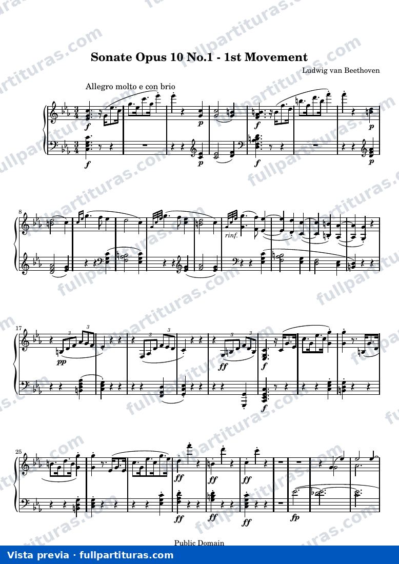 Sonata para piano n.º 5, 1er movimiento (Allegro molto e con brio) — preview