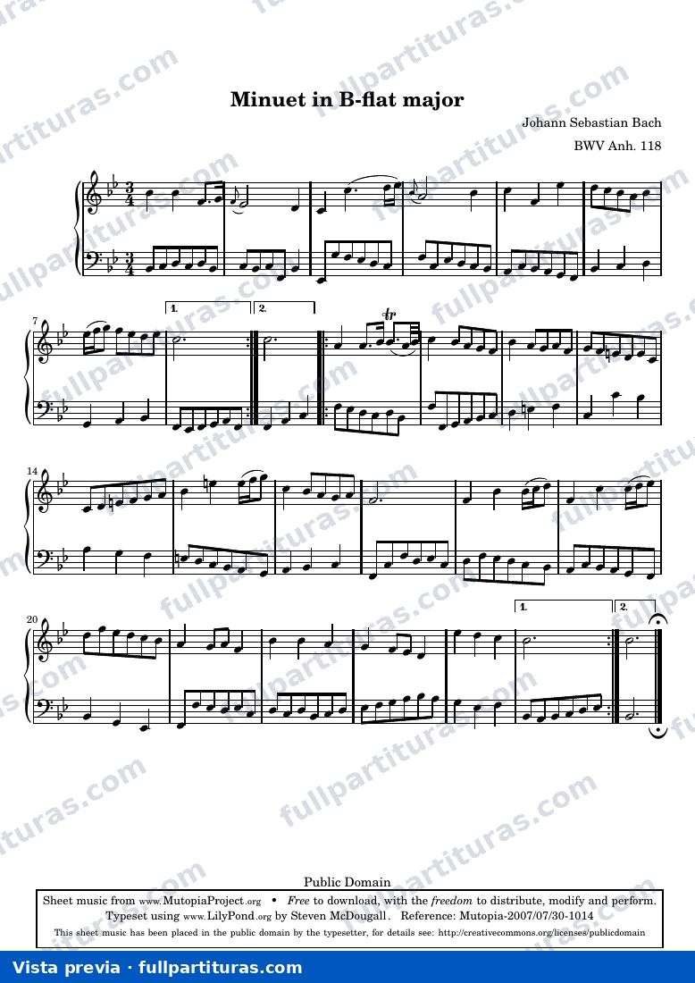 Minuet in B-flat major — preview