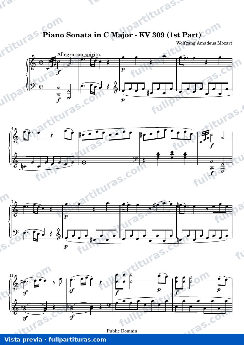 Sonata para piano en Do Mayor K. 309 (1.er movimiento) — preview