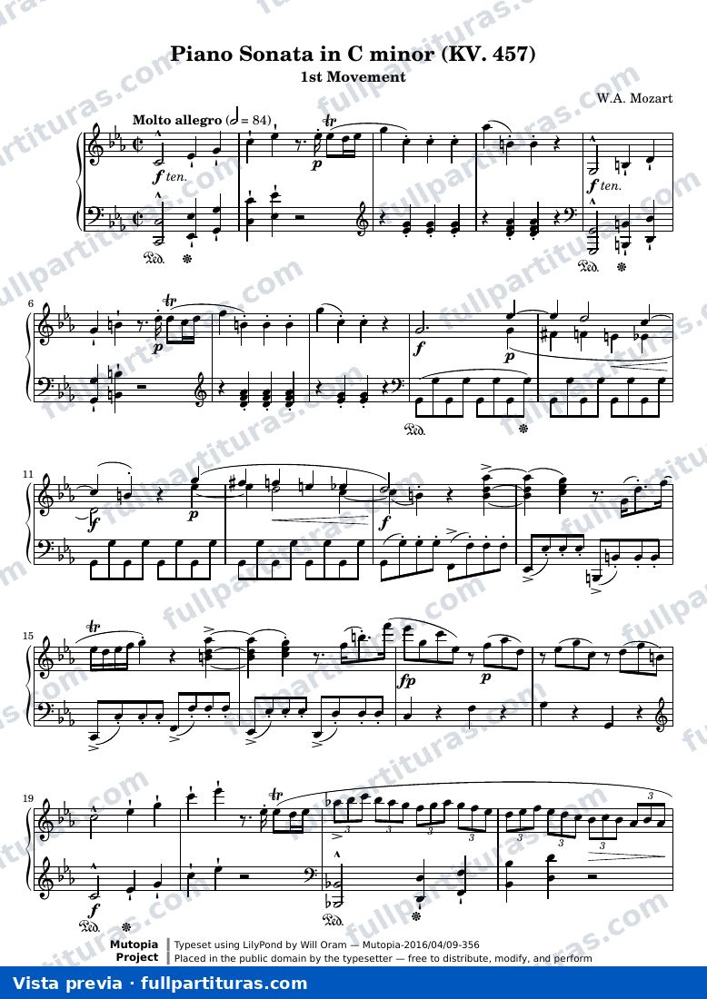 Sonata para piano en do menor K. 457, primer movimiento — preview