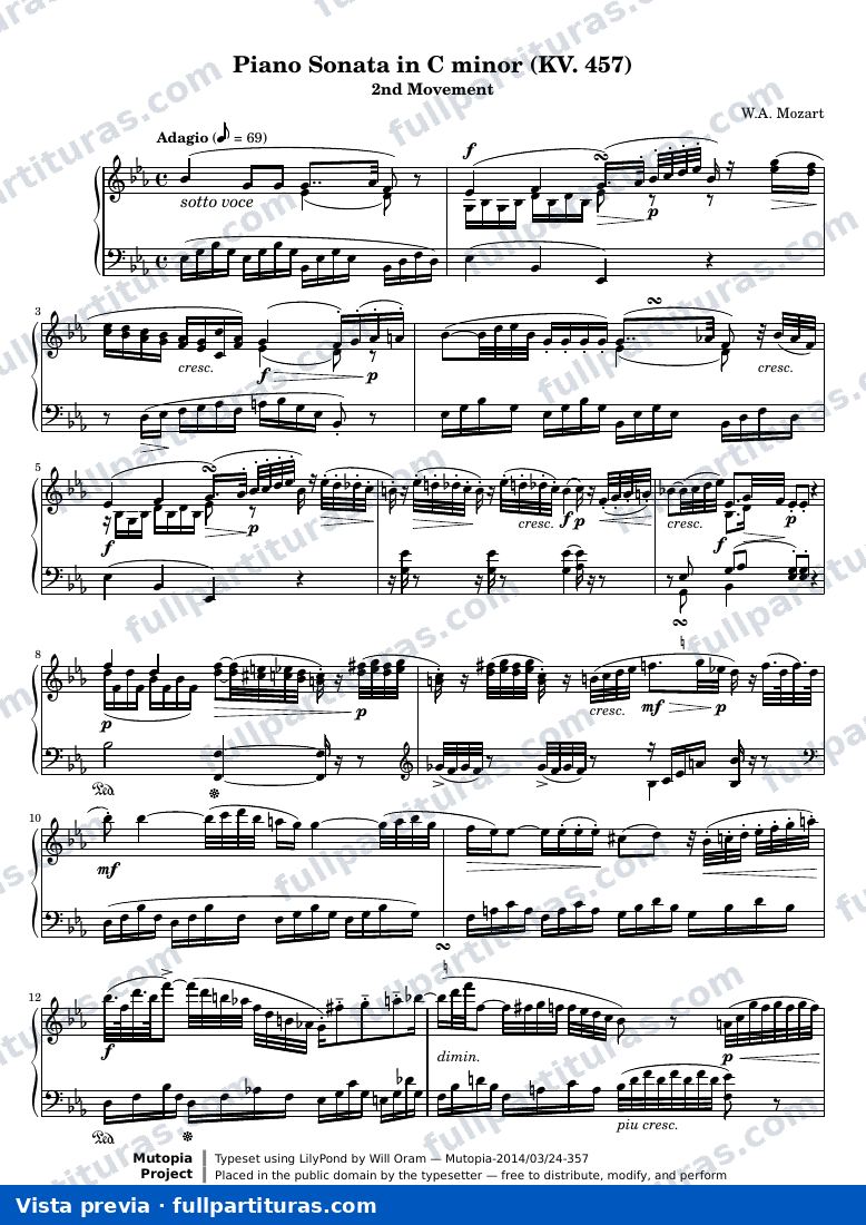 Sonata para piano en do menor K. 457, segundo movimiento — preview