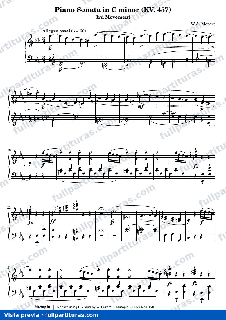 Piano Sonata in C Minor, K. 457 (3rd Movement) — preview