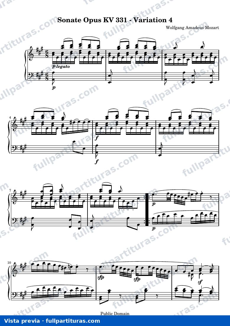 Sonata para piano KV 331, Variación 4 — preview