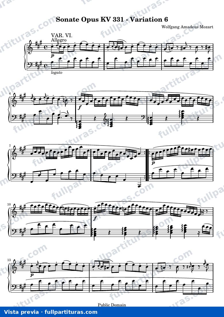 Sonata KV 331, Variación 6 — preview