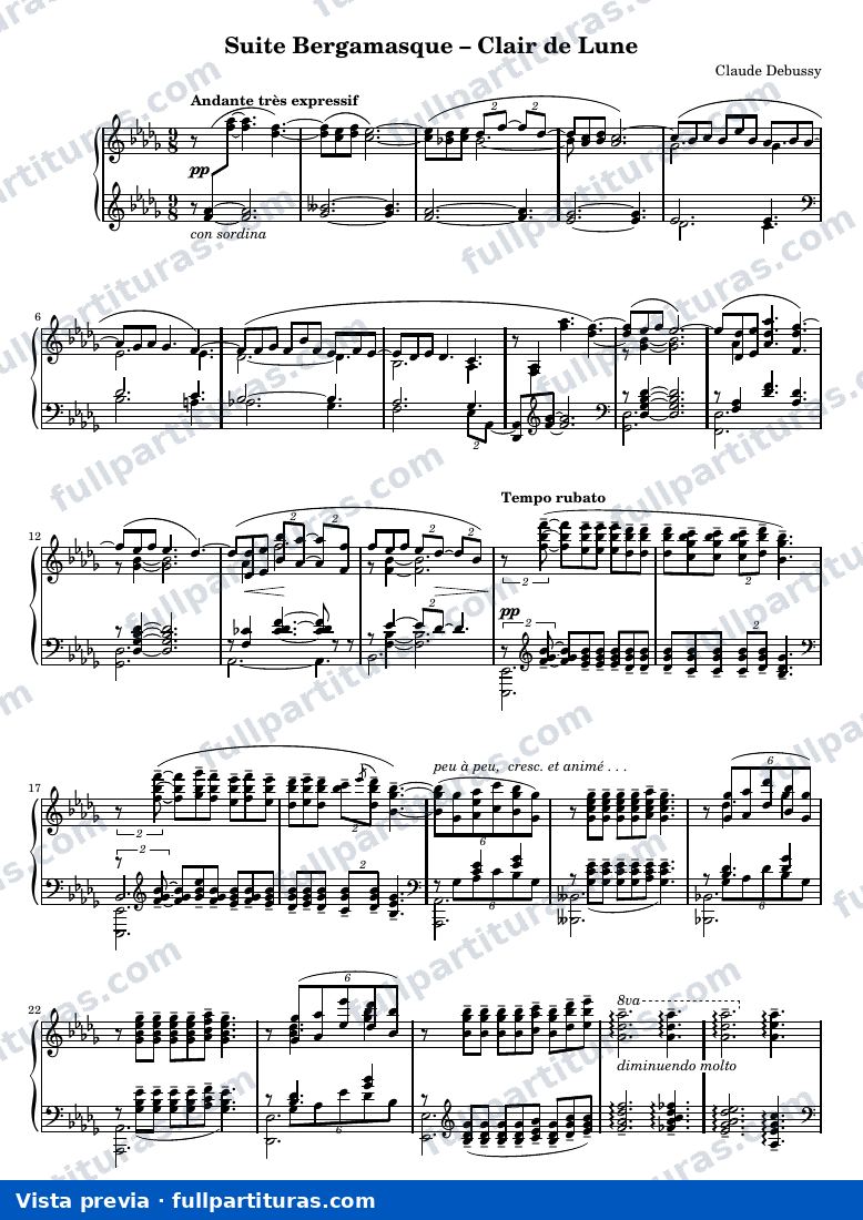 Suite bergamasque: Clair de lune — preview