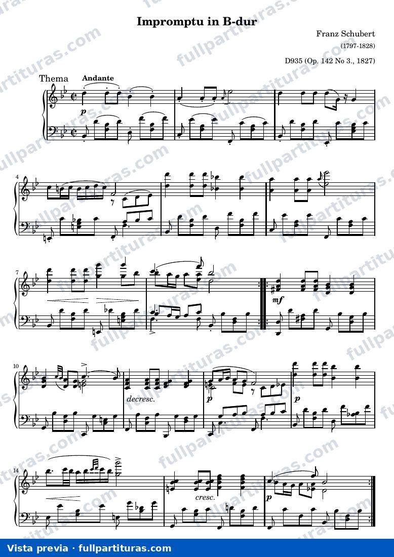 Impromptu en Si mayor — preview